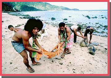 beach clean up in American Samoa jpg 49 kb