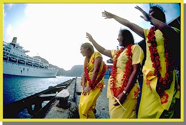 Cruise ship in Samoa jpg 27kb